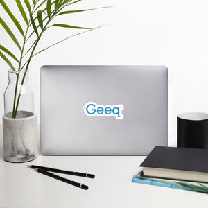 Geeq Logo Laptop Sticker Light Blue